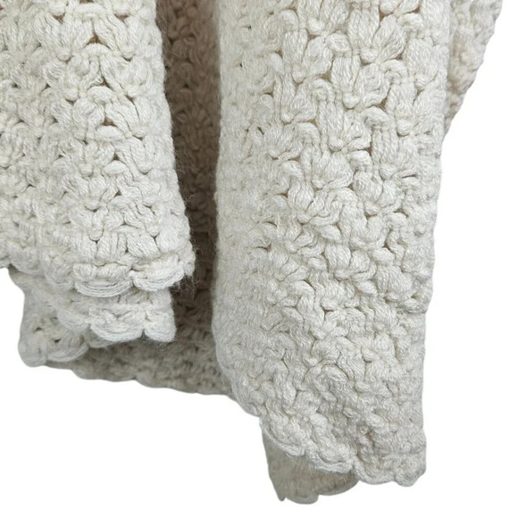 Francesca's Wrap‎ Poncho Shawl One Size Open Knit Beige Tan Ivory New with Tag - Picture 10 of 13